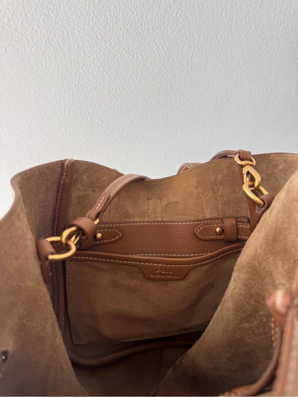 POLO RALPH LAUREN ID Small Leather Top Handle Bag in Brown - Picture 5 of 7
